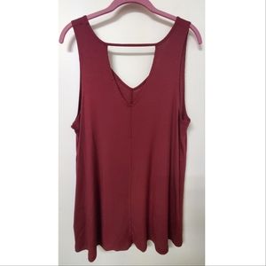 WANTABLE Burgundy Long Layering Tank